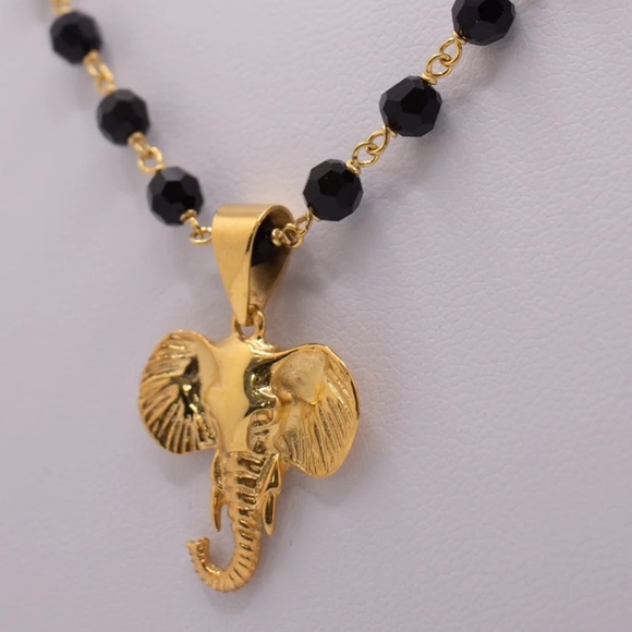 Elephant Pendant & Bead Necklace - Picture 3 of 3